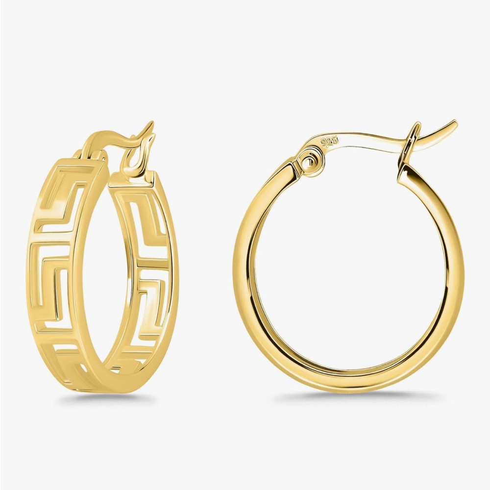 Greek Key Hoop Earrings